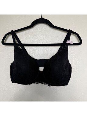 Victoria's Secret Body By Victoria Black Lace Demi Bra Size 36DD